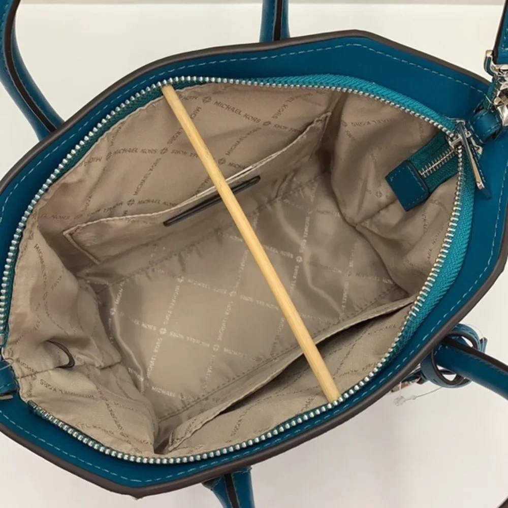 Michael Kors Avril Small Leather Top-Zip Satchel Lagoon color - Picture 15 of 16